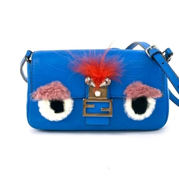 Fendi Micro Bad Bugs Baguette Bag In Royal Blue. - Picture 1 of 15